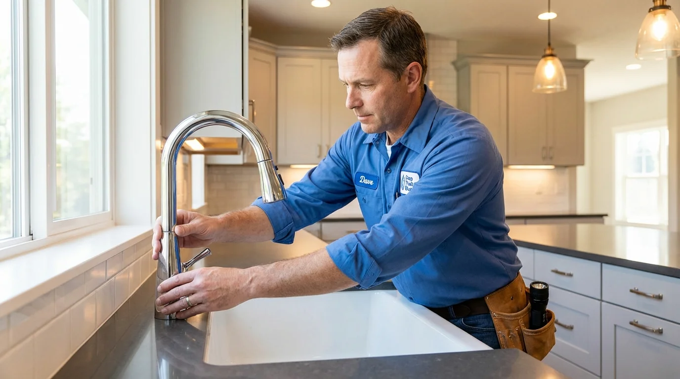 Kitchen faucet installation by Johns Plumbing LLC in Prospect Heights