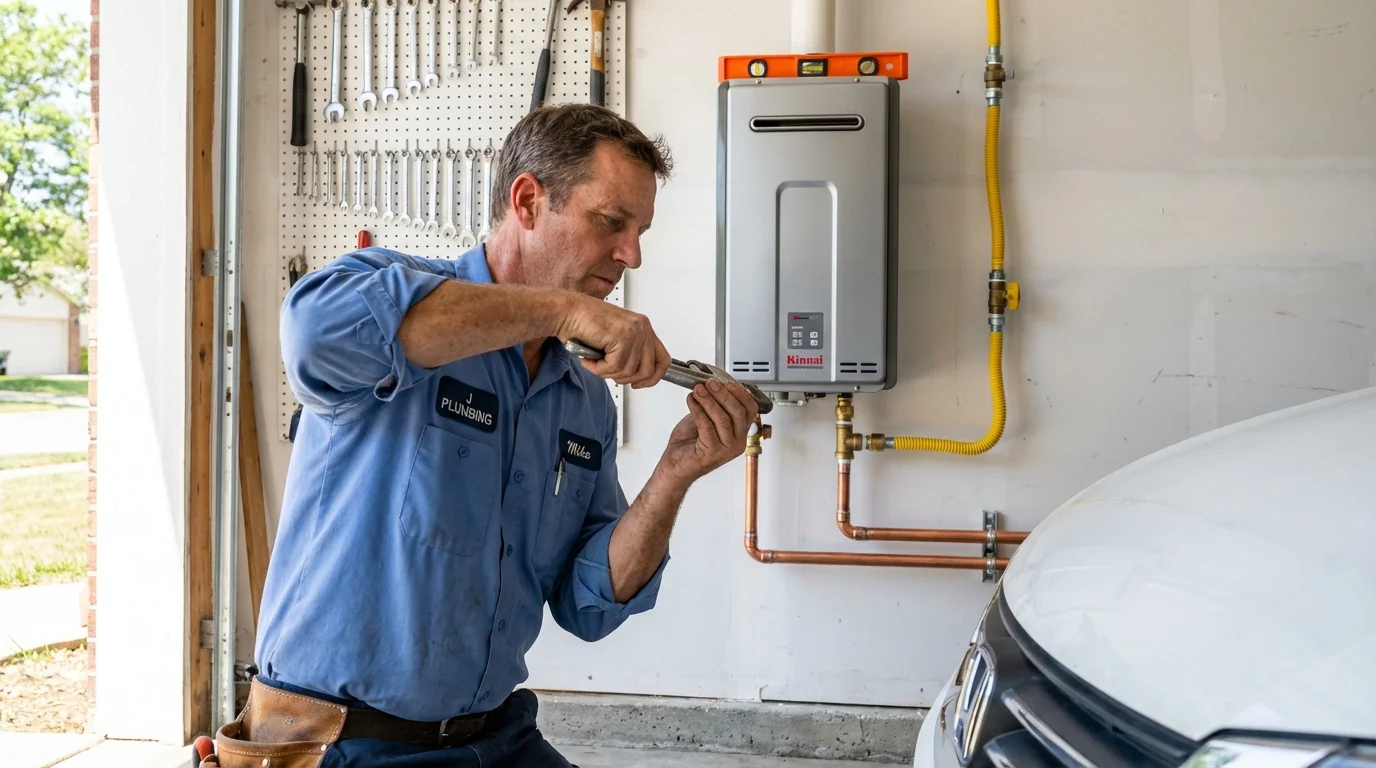 Tankless water heater installation by a Johns Plumbing LLC plumber in Prospect Heights